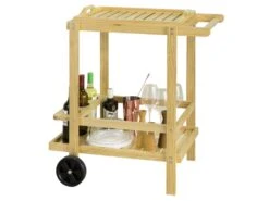 Chariot De Service à Roulettes Chariot De Cuisine En Bois Table Roulante De Rangement Dessert,SoBuy FKW95-N