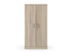 Meuble à Chaussure 2 Portes Chêne Clair - BASICA - L 55 X L 36 X H 108 Cm -Electroménager Soldes meuble de rangement 19722649