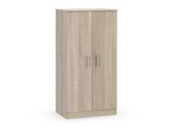 Meuble à Chaussure 2 Portes Chêne Clair - BASICA - L 55 X L 36 X H 108 Cm -Electroménager Soldes meuble de rangement 19722651