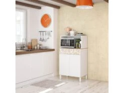 Meuble Bas De Cuisine 2 Portes + 1 Tiroir Blanc - CHINI - L 72 X L 40 X H 126 Cm