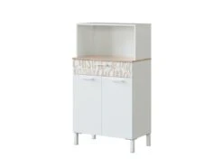 Meuble Bas De Cuisine 2 Portes + 1 Tiroir Blanc - CHINI - L 72 X L 40 X H 126 Cm -Electroménager Soldes meuble de rangement 19723547