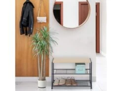 Rangement De Chaussures En Métal Pour Entrée Avec 3 Etagères