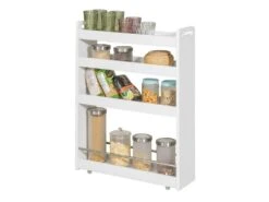 Chariot De Service Étagère Roulettes Roulettes 4 Étages Blanc De SoBuy NSR01-W SoBuy