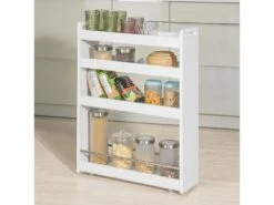 Chariot De Service Étagère Roulettes Roulettes 4 Étages Blanc De SoBuy NSR01-W SoBuy -Electroménager Soldes meuble de rangement 19872691