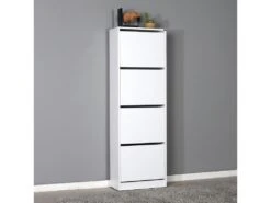 Meuble à Chaussures, 100% Panneau De Particules Mélaminé, Coloris Blanc -Electroménager Soldes meuble de rangement 20894157