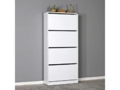 Porte-chaussures,100% Panneau De Particules Mélaminé, Blanc, Coloris Blanc -Electroménager Soldes meuble de rangement 20894173