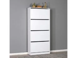 Porte-chaussures,100% Panneau De Particules Mélaminé, Blanc, Coloris Blanc -Electroménager Soldes meuble de rangement 20894175