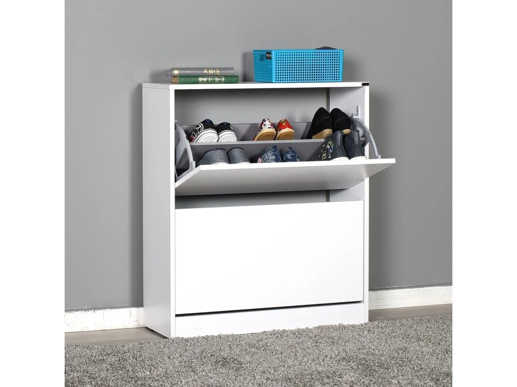 Etagère à Chaussures,100% Panneaux De Particules Mélaminés, Blanc, Couleur Blanc 4 Etagère à Chaussures,100% Panneaux De Particules Mélaminés, Blanc, Couleur Blanc – Image 2