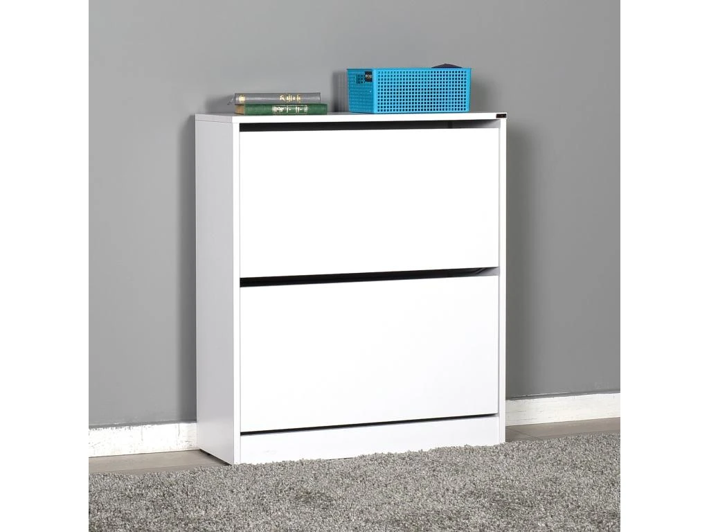 Etagère à Chaussures,100% Panneaux De Particules Mélaminés, Blanc, Couleur Blanc 6 Etagère à Chaussures,100% Panneaux De Particules Mélaminés, Blanc, Couleur Blanc – Image 4