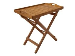 Desserte En Bois Exotique Calcutta - "Maple" - Marron Clair - Plateau De Service