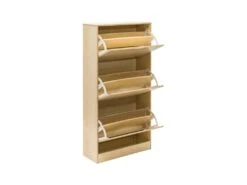 Armoire à Chaussures Rangement Compacte En MDF Beige Pour 12 Paires 10 Armoire à Chaussures Rangement Compacte En MDF Beige Pour 12 Paires -Electroménager Soldes meuble de rangement 20945181