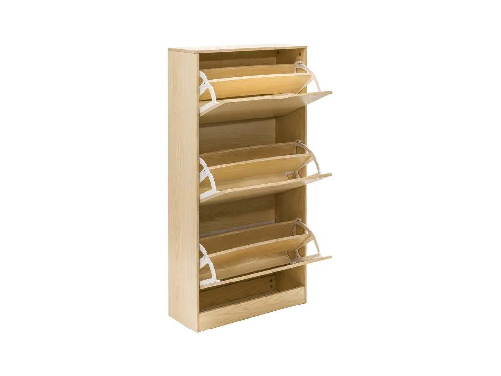 Armoire à Chaussures Rangement Compacte En MDF Beige Pour 12 Paires 6 Armoire à Chaussures Rangement Compacte En MDF Beige Pour 12 Paires – Image 4