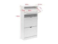 Meuble à Chaussures Blanc MDF 3 Portes Pour 12 Paires Pour Entrées -Electroménager Soldes meuble de rangement 20945189
