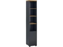 Armoire 1 Porte Et 3 étagères En MDF Blanc Et Anthracite -Electroménager Soldes meuble de rangement 21515663