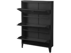 Salino Coffre à Chaussures Noir -Electroménager Soldes meuble de rangement 21670679