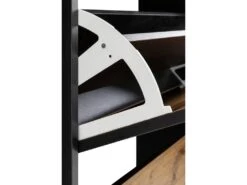 Coffre à Chaussures Rocco Chêne Noir -Electroménager Soldes meuble de rangement 21670857