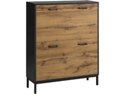 Coffre à Chaussures Rocco Chêne Noir -Electroménager Soldes meuble de rangement 21670861