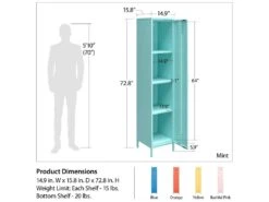 Armoire Haute 1 Porte En Métal Jaune -Electroménager Soldes meuble de rangement 21681091