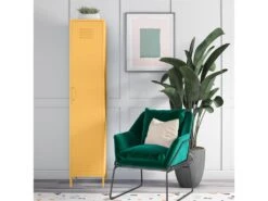 Armoire Haute 1 Porte En Métal Jaune -Electroménager Soldes meuble de rangement 21681093