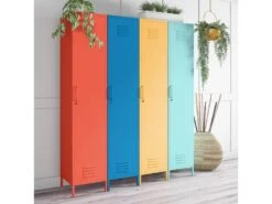 Armoire Haute 1 Porte En Métal Jaune -Electroménager Soldes meuble de rangement 21681095