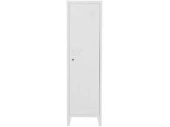 Armoire Avec 1 Porte En Métal Blanc