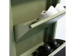 Pisa Armoire à Chaussures à 15 Rabats/portes En Métal, Vert. Livré Entièrement Monté. -Electroménager Soldes meuble de rangement 22042487