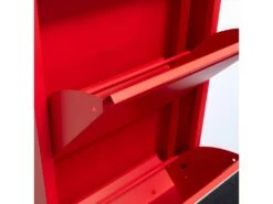 Pisa Armoire à Chaussures à 10 Rabats/portes En Métal, Rouge. Livré Entièrement Monté. -Electroménager Soldes meuble de rangement 22042625