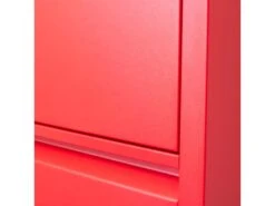 Pisa Armoire à Chaussures à 10 Rabats/portes En Métal, Rouge. Livré Entièrement Monté. -Electroménager Soldes meuble de rangement 22042631