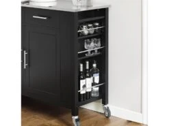 Desserte Roulante Chariot De Buffet Multifonctionnel Avec Etagère Latérale, Fkw108-sch -Electroménager Soldes meuble de rangement 22051265