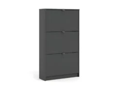 Shane Armoire à Chaussures, 3 Portes, Pliantes 2R, Gris Mat. -Electroménager Soldes meuble de rangement 22081537