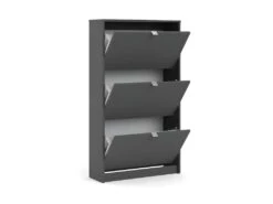 Shane Armoire à Chaussures, 3 Portes, Pliantes 2R, Gris Mat. -Electroménager Soldes meuble de rangement 22081539