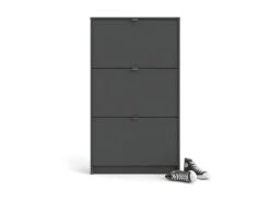 Shane Armoire à Chaussures, 3 Portes, Pliantes 2R, Gris Mat. -Electroménager Soldes meuble de rangement 22081545