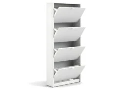 Shane Armoire à Chaussures, 4 Casiers, 2R, Blanc. -Electroménager Soldes meuble de rangement 22081569