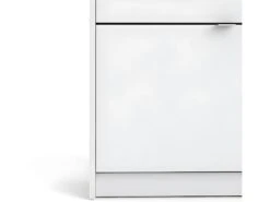 Shane Armoire à Chaussures, 4 Casiers, 2R, Blanc. -Electroménager Soldes meuble de rangement 22081573