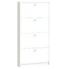 Escape Armoire à Chaussures Avec 4 Abattants, Largeur 75 Cm, Hauteur 148 Cm, Blanc. -Electroménager Soldes meuble de rangement 22081637