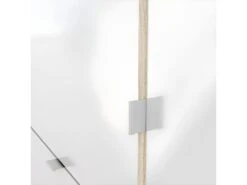 Shane Armoire à Chaussures, 3 Casiers, 2R, 1 Porte, Finition Chêne Structuré, Blanc Brillant. -Electroménager Soldes meuble de rangement 22081681