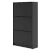 Shane Armoire à Chaussures, 3 Casiers, 2R, Noir Mat. -Electroménager Soldes meuble de rangement 22081689