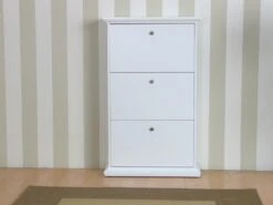 Venedig Armoire à Chaussures Avec 3 Casiers Blancs. -Electroménager Soldes meuble de rangement 22081825
