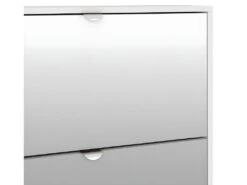 Bryan Meuble à Chaussures 5 Casiers Avec Miroir, Blanc. -Electroménager Soldes meuble de rangement 22081901