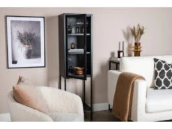 Armoire Vitrée Avec étagère En Acier Misha -Electroménager Soldes meuble de rangement 22095873