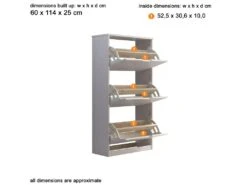 Mestre Meuble à Chaussures 3 Claquement De Porte Blanc. -Electroménager Soldes meuble de rangement 22155335