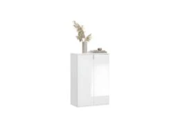 ProjektX Meuble à Chaussures 2 Portes Blanche.