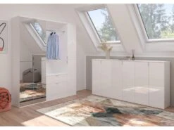 ProjektX Meuble à Chaussures 2 Portes Blanche. -Electroménager Soldes meuble de rangement 22155457