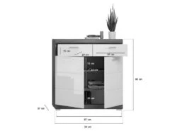 Scout Meuble à Chaussures 2 Portes, 2 Tiroirs Gris. -Electroménager Soldes meuble de rangement 22155479