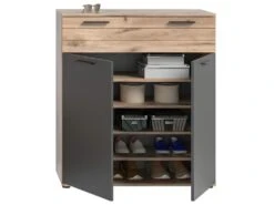 Mason Meuble à Chaussures 2 Portes, 1 Tiroir Chêne Décor. -Electroménager Soldes meuble de rangement 22155565