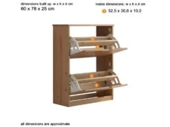 Mestre Meuble à Chaussures 2 Claquement De Porte Miel. -Electroménager Soldes meuble de rangement 22155601