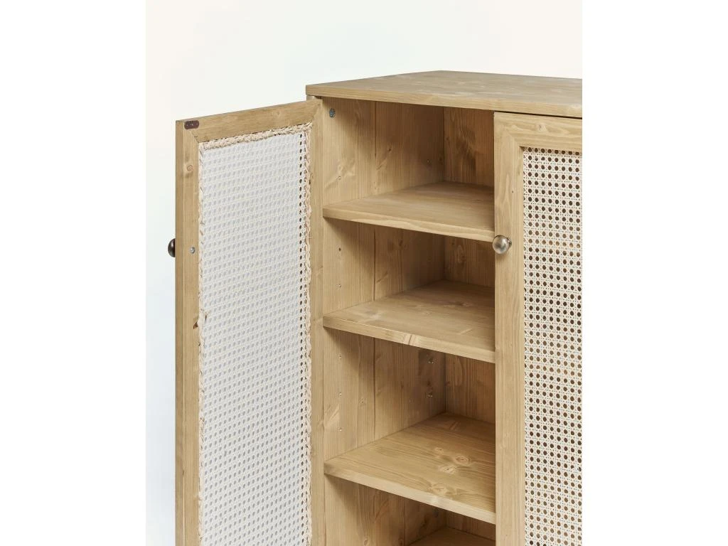 Meuble à Chaussures Avec Portes En Rotin En Couleur Marron 80 Cm 8 Meuble à Chaussures Avec Portes En Rotin En Couleur Marron 80 Cm – Image 6