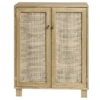 Meuble à Chaussures Avec Portes En Rotin En Couleur Naturel 120 Cm -Electroménager Soldes meuble de rangement 22181753