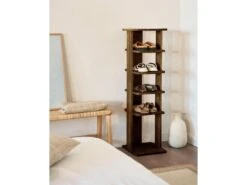 Porte-chaussures En Bois D’épicéa En Couleur Marron Vieilli -Electroménager Soldes meuble de rangement 22181769