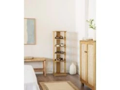 Porte-chaussures En Bois D’épicéa En Couleur Marron Vieilli -Electroménager Soldes meuble de rangement 22181773